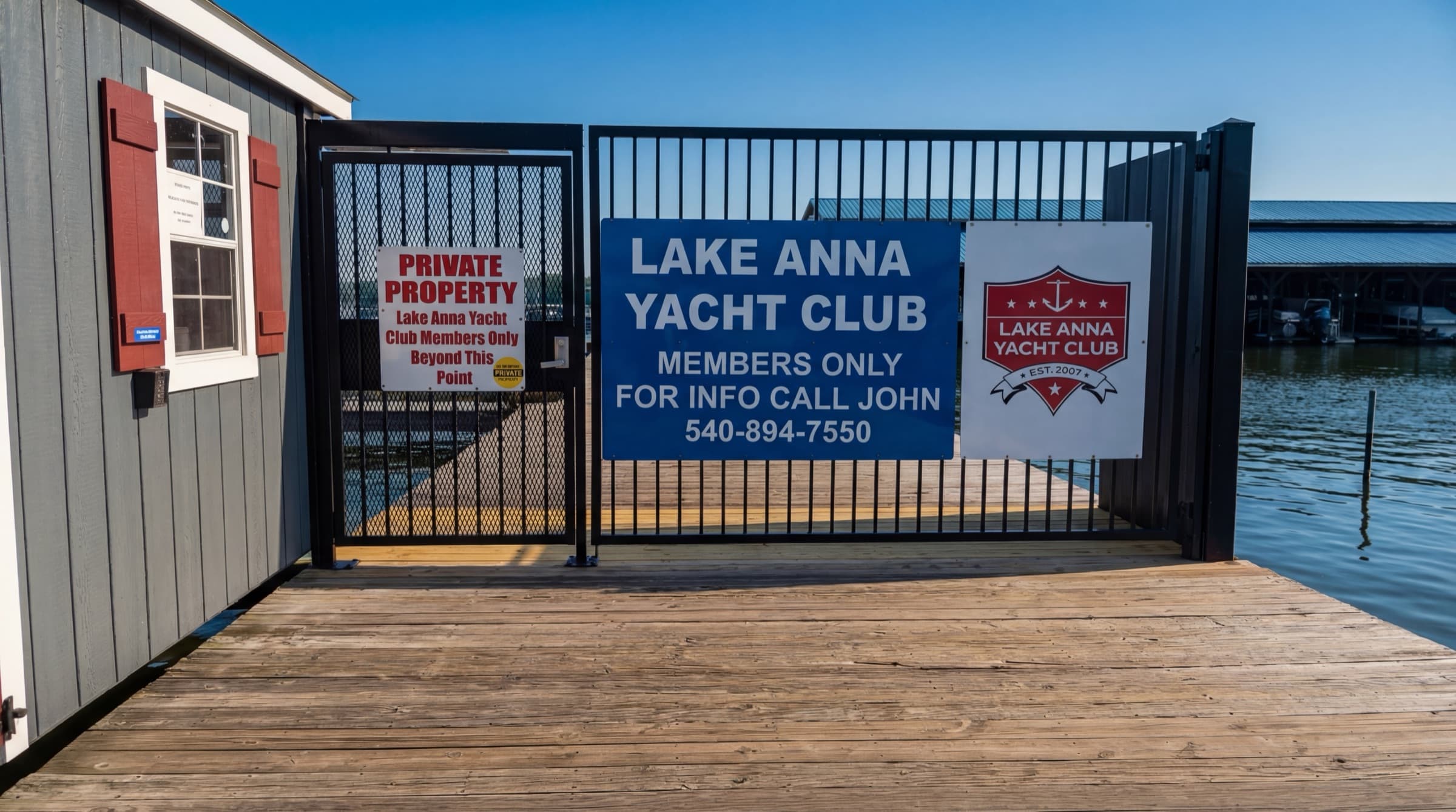 Lake Anna Yacht Club gated entrance